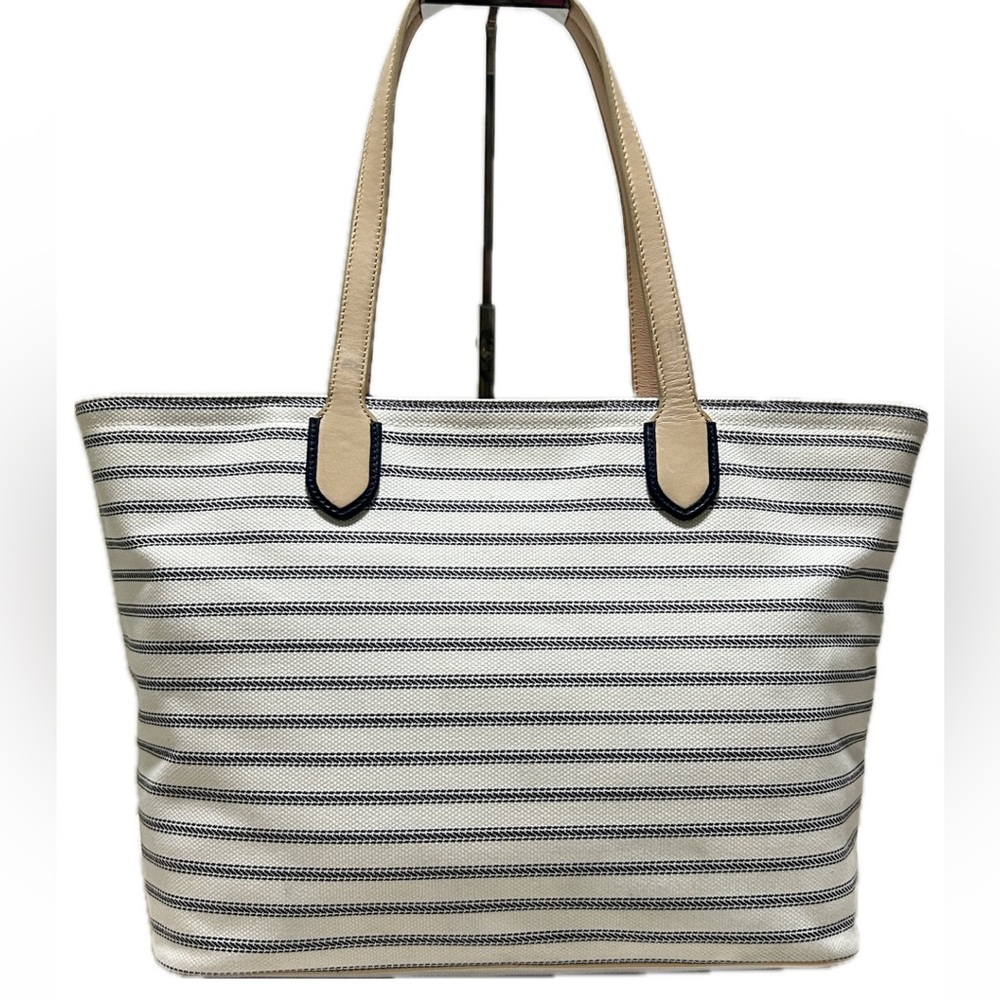 COACH X Saint James Legacy Weekend Tote in Ticking Stripe Canvas w/Leather Trim - Picture 5 of 16